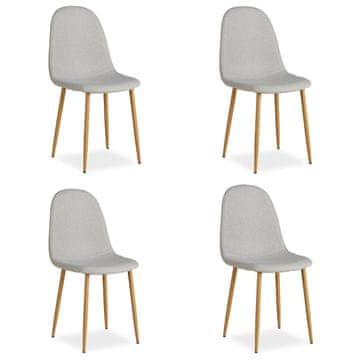 Homestyle4U Jedilniški stol, komplet, 44x88x45,5 cm, siva, oblazinjen