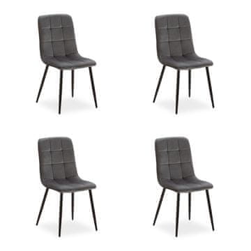 Homestyle4U Jedilniški stol, komplet, jajčasti stol, 43,5x88x50 cm, siva