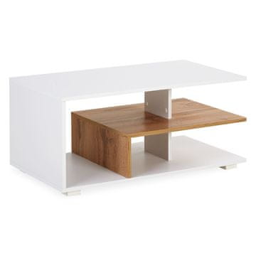 Homestyle4U Klubska mizica, 90x41x50 cm, bela, s shrambo
