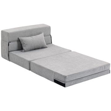 Homestar Sedežna postelja 3 v 1 zložljiva kavč postelja 210x80x15 cm siva