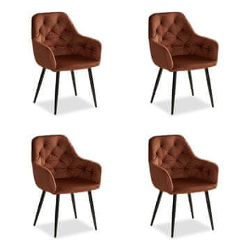 Homestyle4U Jedilniški stol, komplet, 59x89x62,5 cm, rjav