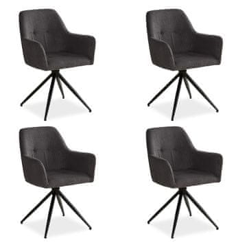 Homestyle4U Jedilniški stol, komplet, 57x85x59 cm, siva