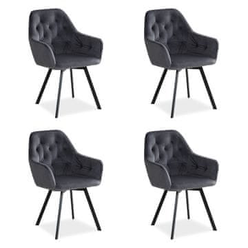 Homestyle4U Jedilniški stol, komplet, 59x87,5x65 cm, siva
