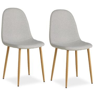 Homestyle4U Jedilniški stol, komplet, 44x88x45.5 cm, siva, oblazinjen