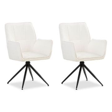 Homestyle4U Jedilniški stol, komplet, 61x92,5x57,5 cm, bela, oblazinjen