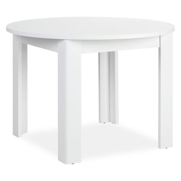 Homestyle4U Jedilna miza, 106x106x76,5 cm, bela