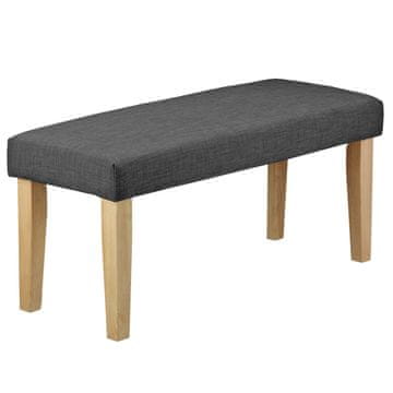 Homestyle4U Oblazinjena klop, 103x41x47 cm, siva