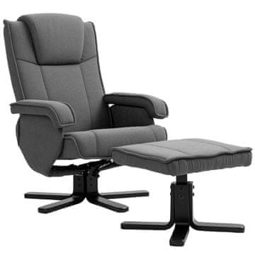 Homestar Naslanjač z naslonjalom za noge 67x87x96 cm temno siva
