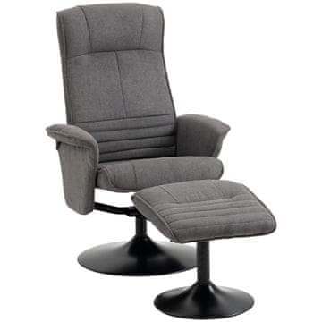 Homestar Naslanjač z naslonjalom za noge 69x71x104 cm temno siva