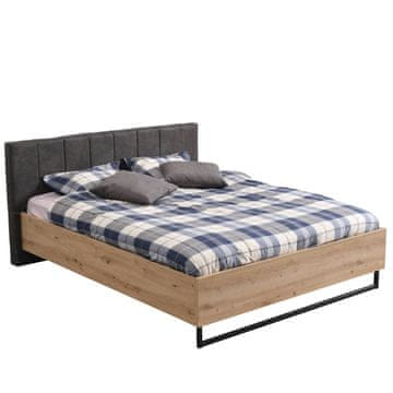 Homestyle4U Posteljni okvir za zakonsko posteljo, 177,5x94x212 cm, siva, lesena