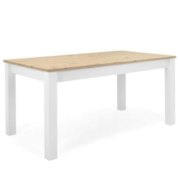 Homestyle4U Jedilna miza, raztegljiva, 160x90x75 cm, bela