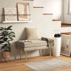Homestar Klop za shranjevanje, oblazinjen, 79,5x37,5x43 cm, bež