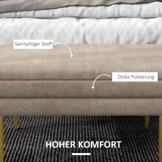 Homestar Klop za shranjevanje, oblazinjen, 79,5x37,5x43 cm, bež