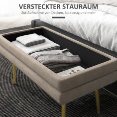 Homestar Klop za shranjevanje, oblazinjen, 79,5x37,5x43 cm, bež