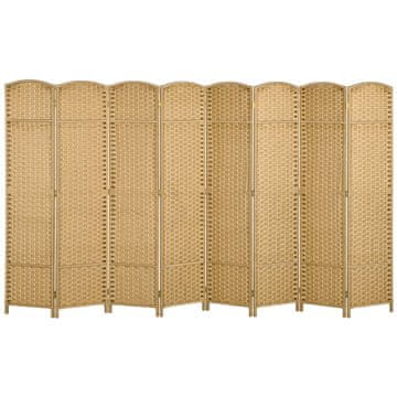 Homestar Prostorilni razdelilnik 8-panelni zložljivi zaslon za zasebnost 320x1,6x170 cm naravni