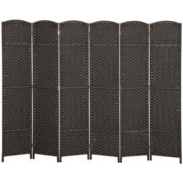 Homestar Prostorilni razdelilnik 6-panelni zložljivi zaslon za zasebnost 240x1,6x170 cm rjav