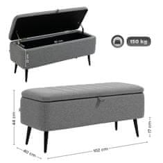 Homestar Shranjevalna klop 102x40x44 cm siva