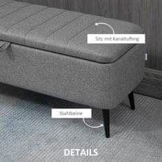 Homestar Shranjevalna klop 102x40x44 cm siva