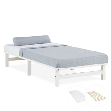 Homestyle4U Enoposteljna postelja, 90x28x200 cm, bela