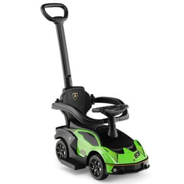 Costway 3-v-1 otroški guralec Lamborghini z varnostno ograjo, zelena