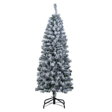 Costway Predosvetljeno božično drevo 150 cm 329 vejic s PVC snegom 180 toplih belih LED lučk 8 načinov Zložljiv kovinski stalek