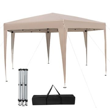 Costway Šesterokotna zložljiva nadstrešnica 400x348 cm kaki