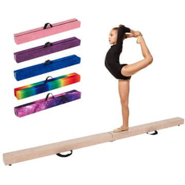 Costway Zložljiva gimnastična gred 270 cm rjava