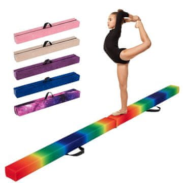 Costway Zložljiva gimnastična gred 270 cm mavrica
