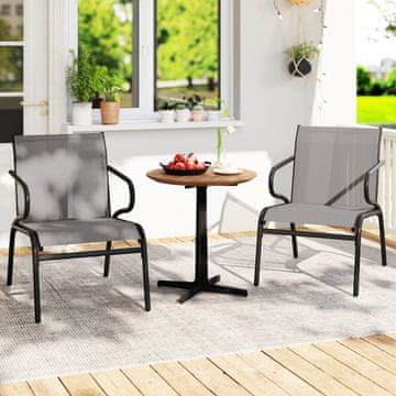 Costway Set 2 vrtnih stolov, sivi