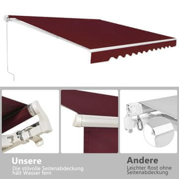 Costway Tenda 400x250 cm vinsko rdeča