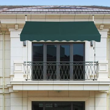 Costway Ročno izvlečna senčnica 250 cm nastavljiva višina 200-300 cm zelena