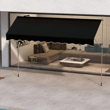 Costway Nastavljiva zunanja senčnica 400x210-300 cm črna