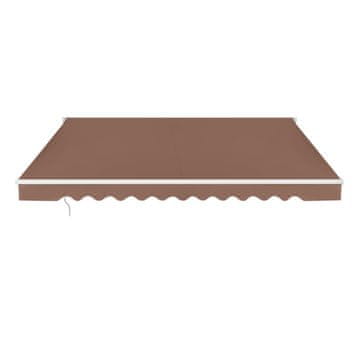Costway Zložljiva balkonska senčnica 3,6x3 m Kava