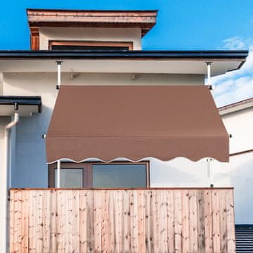 Costway Ročno izvlečna senčnica 150x125 cm z nastavljivo višino 2-3 m