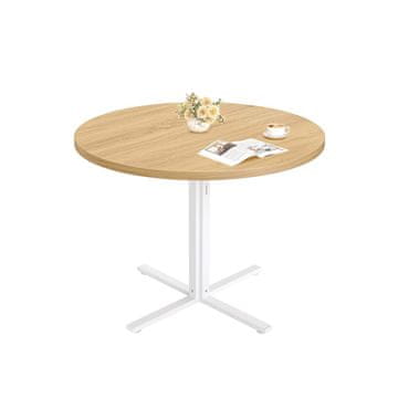Songmics Okrogla jedilna miza 80x74.8 cm rjava