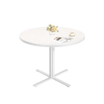 Songmics Jedilna miza okrogla 80x74.8 cm bela