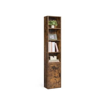 Songmics Knižna omara s 6 policami in vrati, 24x31.8x175 cm, rjava