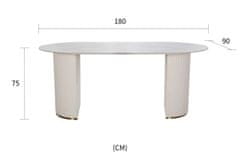 Livin Hill Jedilna miza, M95, 180x75x90 cm, bela