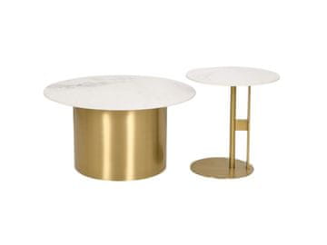 Livin Hill Komplet klubske mizice, M53, 80x43x80 cm, bela, zlata
