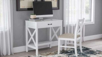 Livin Hill Pisalna miza in stol, Avola AV2025-30W + AV2025-340W, bela