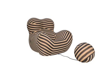 Livin Hill Fotelj z otomano, N31-29, 76x68x63 cm, bež črna