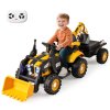 Električni traktor z vlečno prikolico in lopato na daljinsko upravljanje 12V rumen