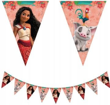 Procos Papirnati transparent Girlanda Zastavice VAIANA 2 Moana II Disney rojstni dan 230 cm