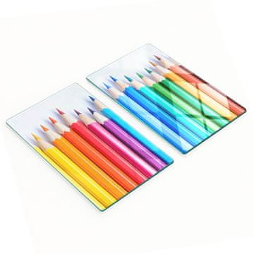 shumee Steklene kuhinjske servirne deske z grafiko z barvnimi svinčniki 2x30x52 cm