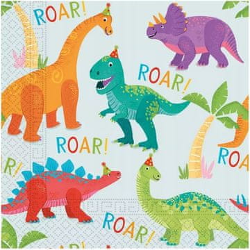 Procos Papirnati prtički Happy DINOSAUR Dino Animals Birthday 33x33cm 20 kosov.