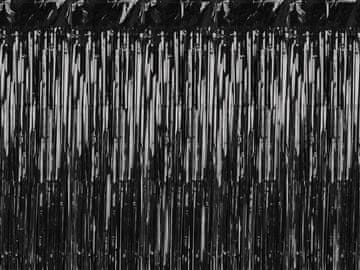 Zavesa za fotografije ČRNO kovinsko ozadje Karnevalska stenska 100x200 cm