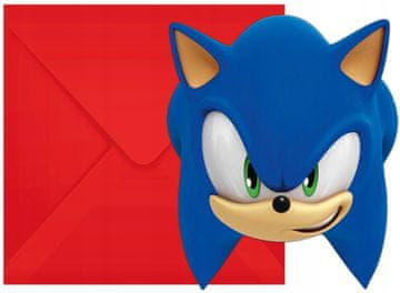 Procos Vabila z ovojnicami SONIC the Hedgehog Game Fairy Tale Sega Birthday Party 6 kosov.