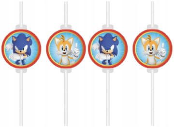 Procos Slamice z medaljonom SONIC the Hedgehog Game Fairy Tale Sega Birthday Party 4 kosi.