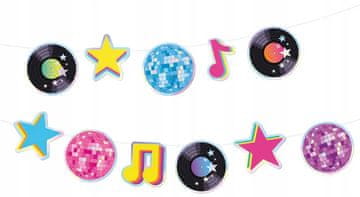 PartyPal Girlanda Banner Retro Disco 80-ih Party Disco Ball Carnival 150 cm