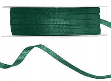 Dekorativni saten trak BOTTLE GREEN, zelen, 3 mm, 50 m
